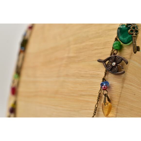 Glass Works Studios Anna Koplik Charm Necklace Heart Horse Brass Signed BinBN - Picture 10 of 12